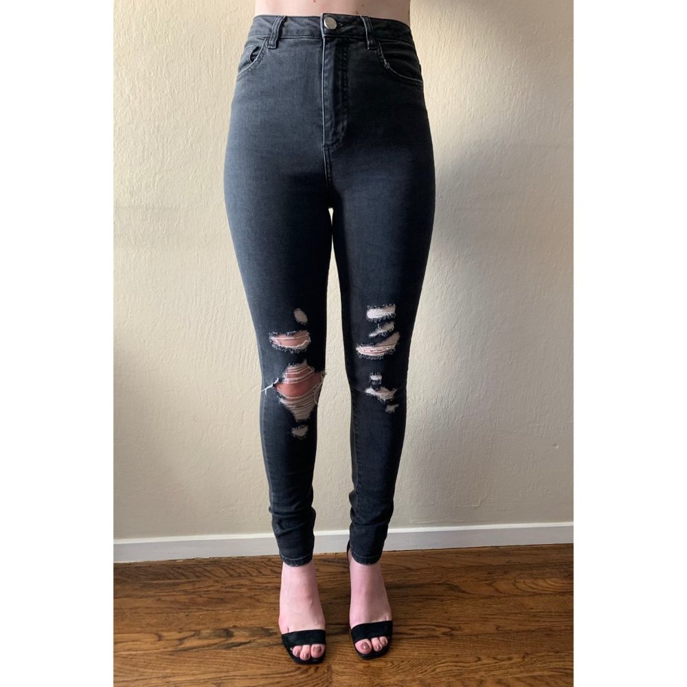 Light Before Dark Super High Rise Distressed Jeans
